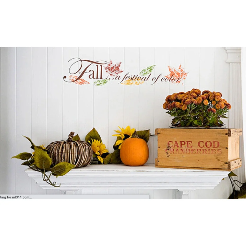 Vintage Thanksgiving Fall‎ Wall Window Art Removable Reusable Festival of Colors